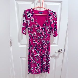 American Living pink floral midi dress, size 4